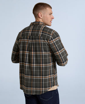 Cove Mens Flannel Shirt - Charcoal