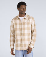 Cove Mens Flannel Shirt - Cream