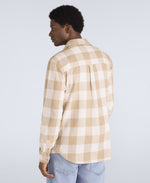 Cove Mens Flannel Shirt - Cream