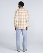 Cove Mens Flannel Shirt - Cream