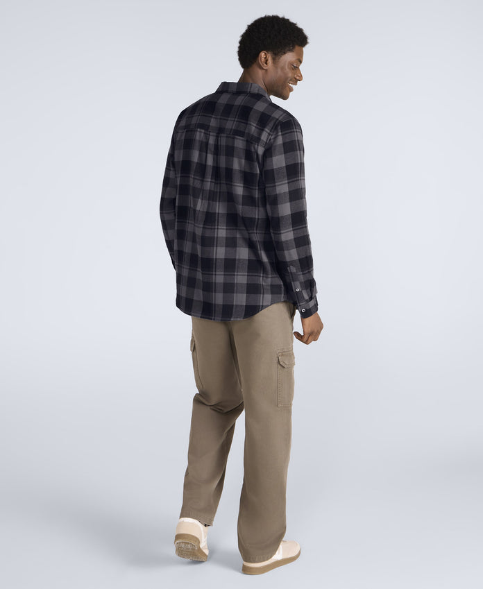 Cove Mens Flannel Shirt - Dark Grey