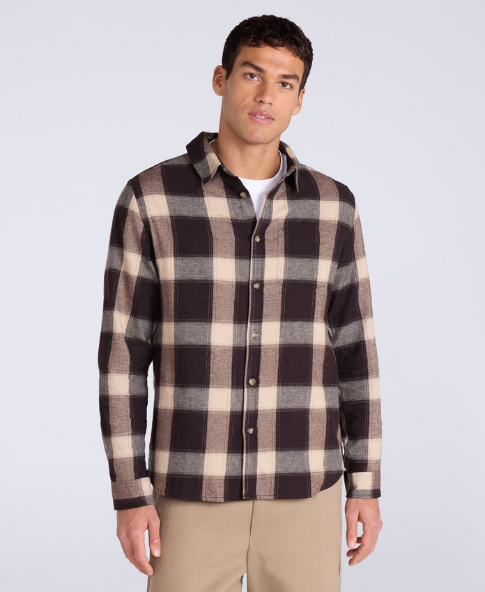 Cove Mens Flannel Shirt - Grey