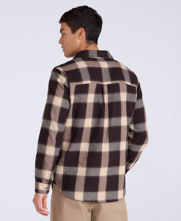 Cove Mens Flannel Shirt - Grey