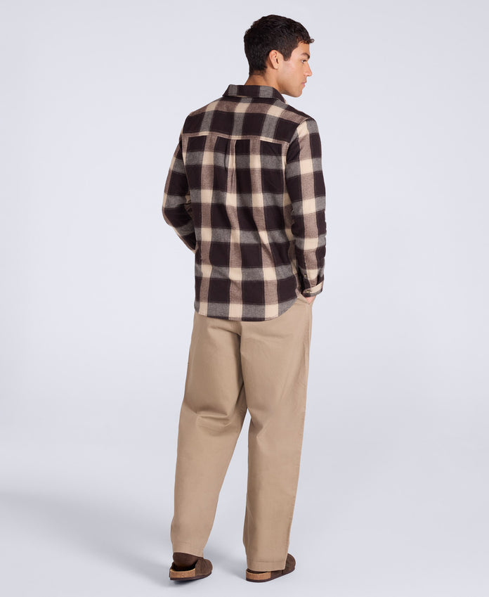 Cove Mens Flannel Shirt - Grey