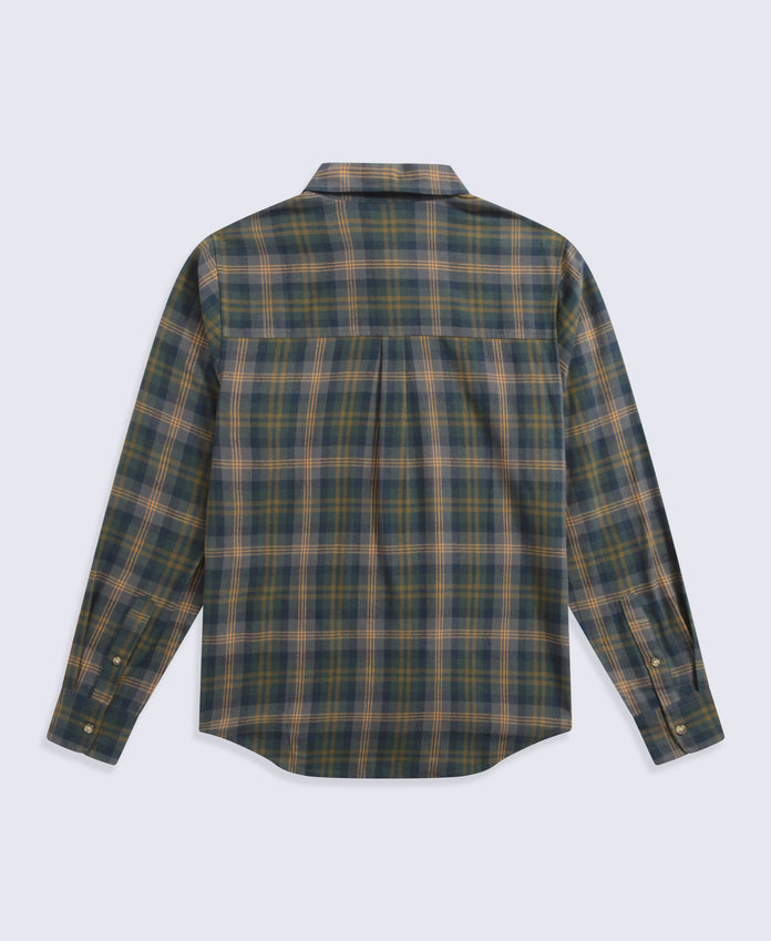 Cove Mens Flannel Shirt - Khaki