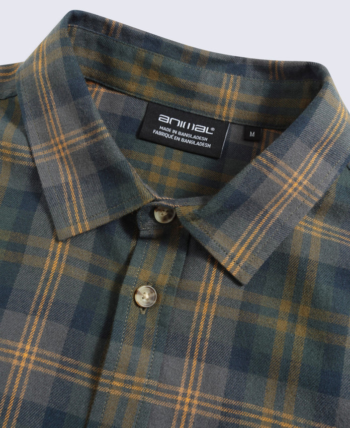 Cove Mens Flannel Shirt - Khaki