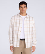 Cove Mens Flannel Shirt - Light Beige