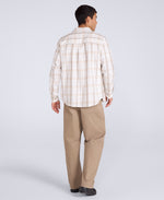 Cove Mens Flannel Shirt - Light Beige