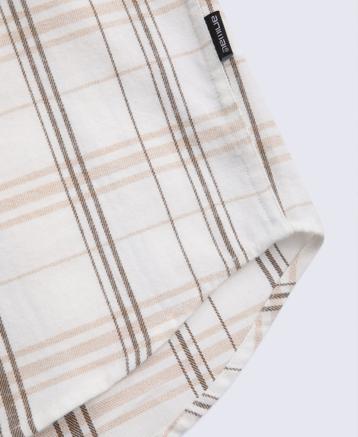 Cove Mens Flannel Shirt - Light Beige