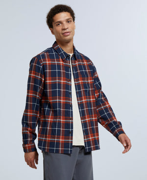 Cove Mens Flannel Shirt - Navy