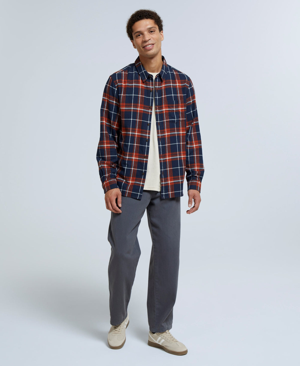 Cove Mens Flannel Shirt - Navy