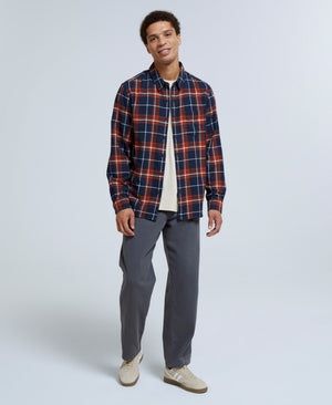 Cove Mens Flannel Shirt - Navy