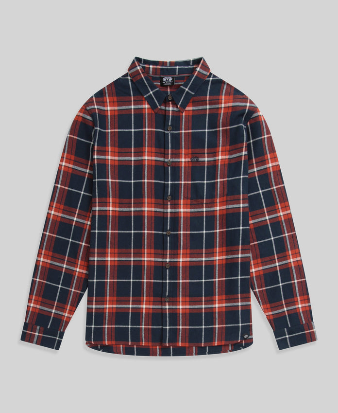 Cove Mens Organic Flannel Shirt - Navy