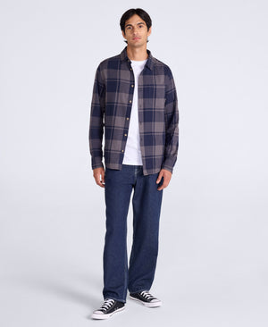 Cove Mens Flannel Shirt - Navy