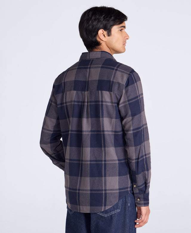 Cove Mens Flannel Shirt - Navy