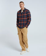 Cove Mens Flannel Shirt - Navy
