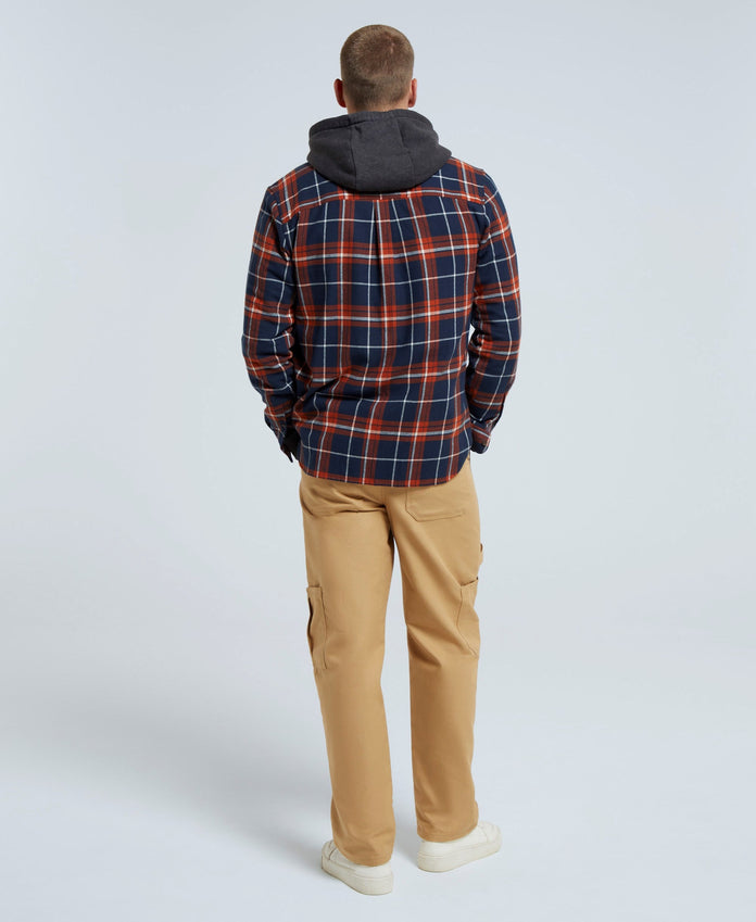 Cove Mens Flannel Shirt - Navy
