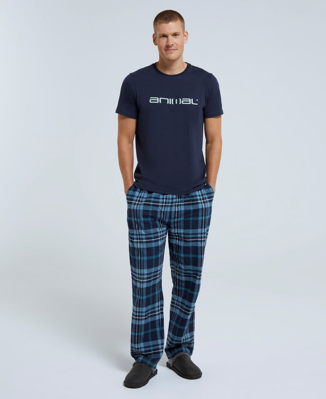 Kickback Mens Organic Pyjama Set - Navy