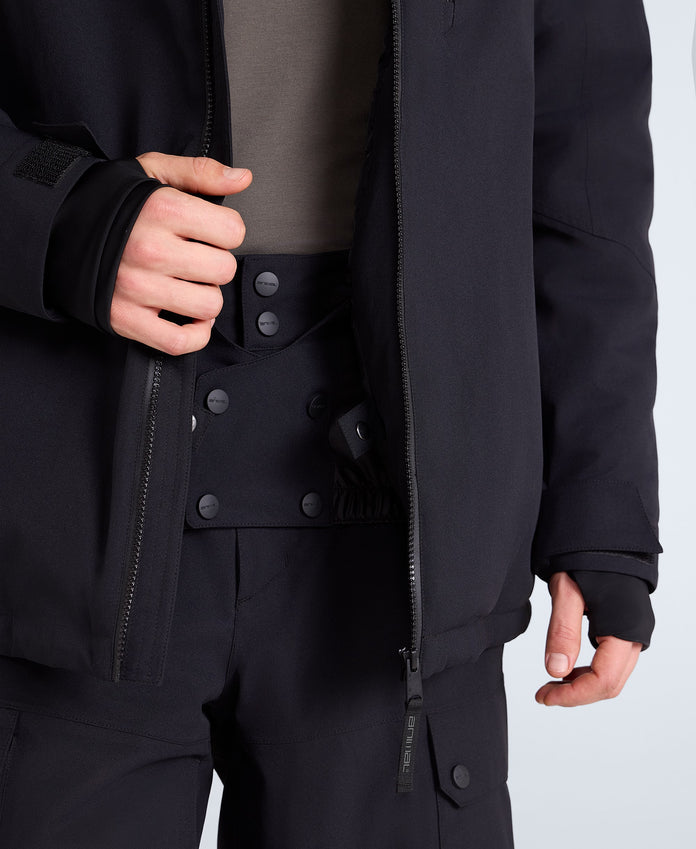 Laxx Mens Logo Snow Jacket - Black