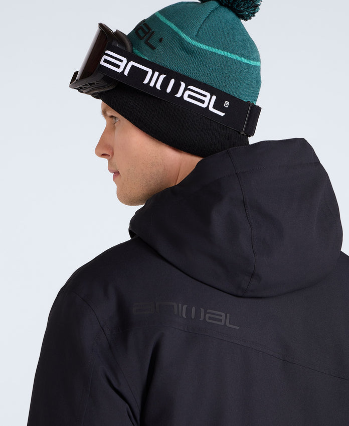 Laxx Mens Logo Snow Jacket - Black