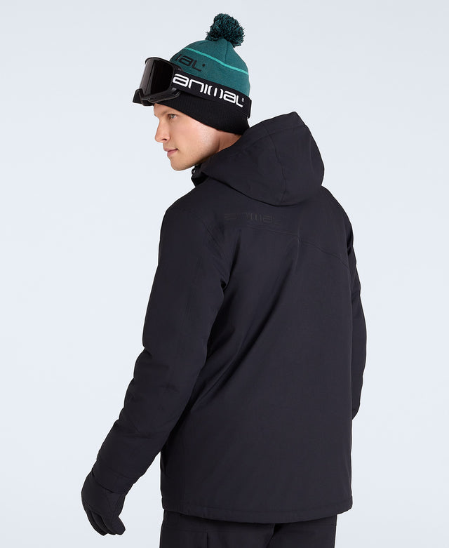 Laxx Mens Logo Waterproof Snow Jacket - Black