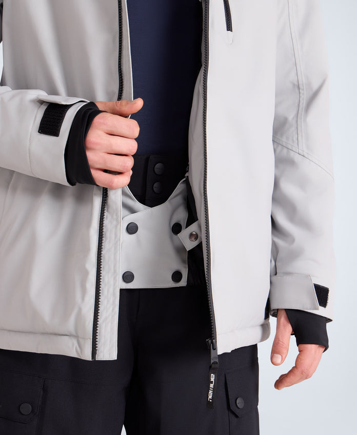 Laxx Mens Logo Snow Jacket - Grey