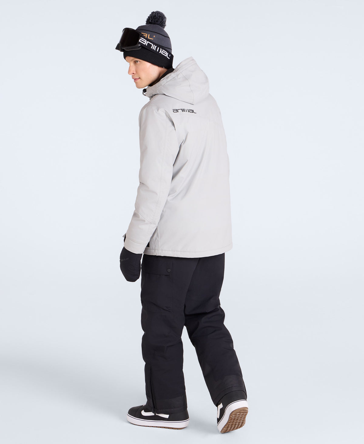 Laxx Mens Logo Waterproof Snow Jacket - Grey