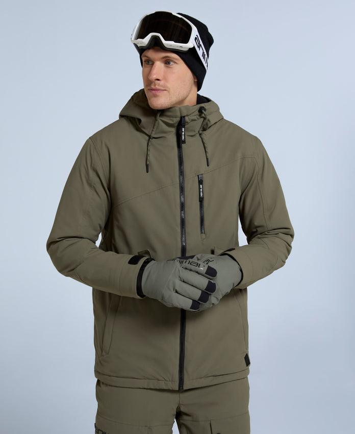 Laxx Mens Logo Snow Jacket - Khaki