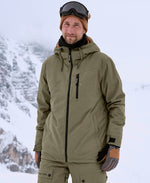 Laxx Mens Logo Snow Jacket - Khaki