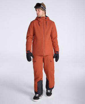 Laxx Mens Logo Waterproof Snow Jacket - Rust