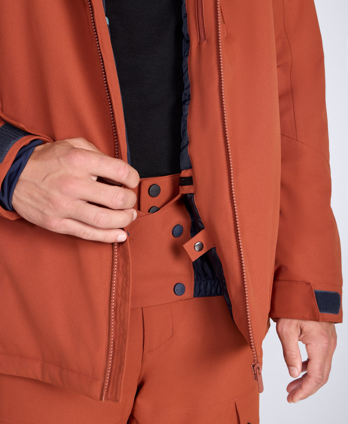 Laxx Mens Logo Waterproof Snow Jacket - Rust