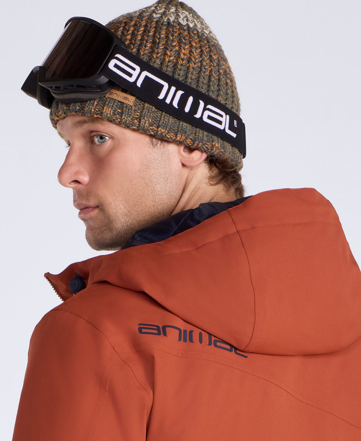 Laxx Mens Logo Waterproof Snow Jacket - Rust