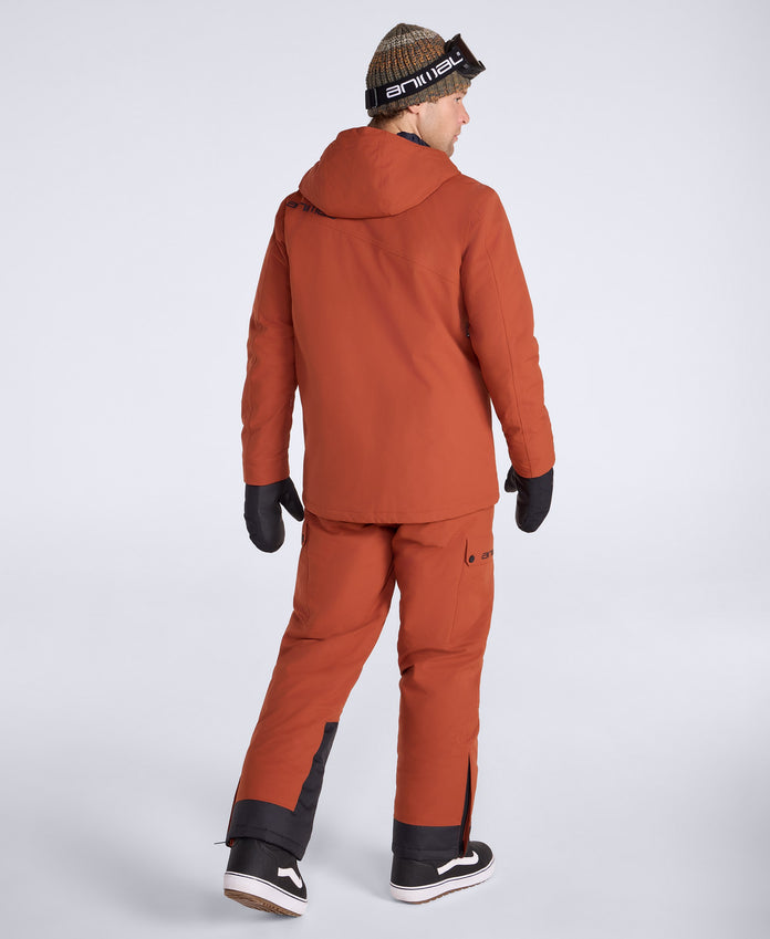 Laxx Mens Logo Waterproof Snow Jacket - Rust