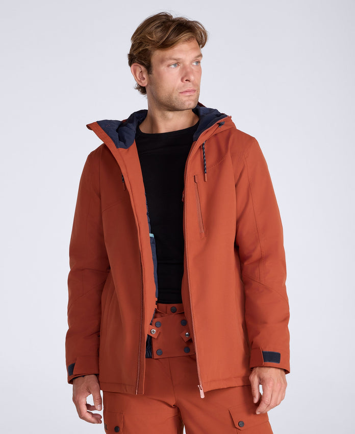 Laxx Mens Logo Waterproof Snow Jacket - Rust