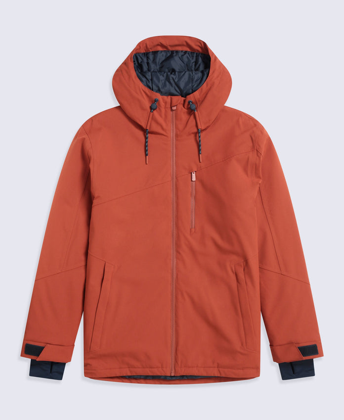Laxx Mens Logo Waterproof Snow Jacket - Rust