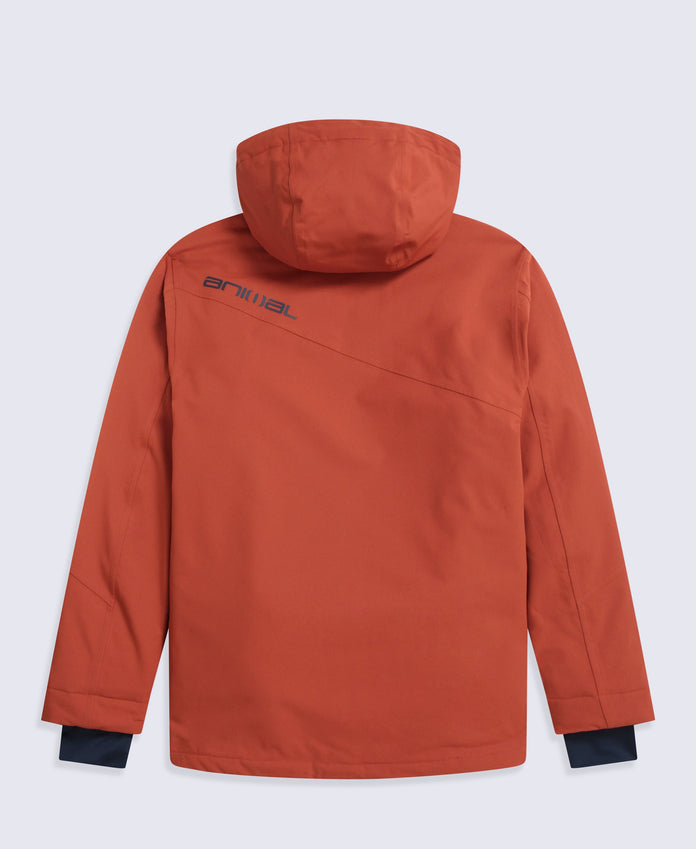 Laxx Mens Logo Waterproof Snow Jacket - Rust