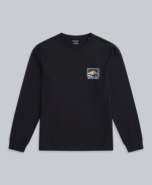 Tommy Mens Graphic Long Sleeve Tee - Black