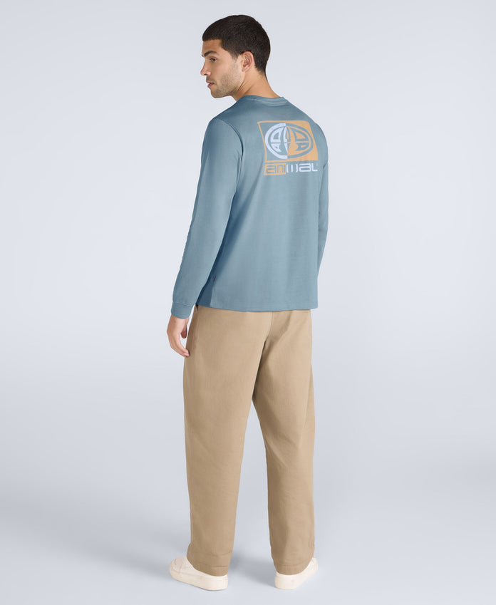 Tommy Mens Graphic Long Sleeve Tee - Blue
