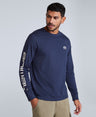 Tommy Mens Graphic Long Sleeve Tee - Dark Blue