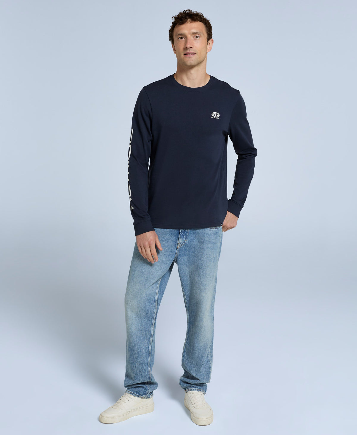 Tommy Mens Graphic Long Sleeve Tee - Dark Blue