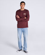 Tommy Mens Graphic Long Sleeve Tee - Dark Burgundy