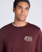 Tommy Mens Graphic Long Sleeve Tee - Dark Burgundy