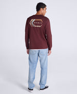 Tommy Mens Graphic Long Sleeve Tee - Dark Burgundy