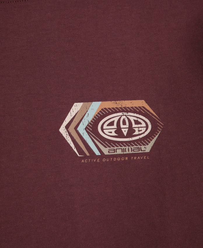 Tommy Mens Graphic Long Sleeve Tee - Dark Burgundy