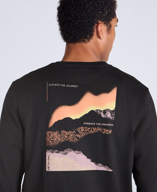 Tommy Mens Graphic Long Sleeve Tee - Jet Black