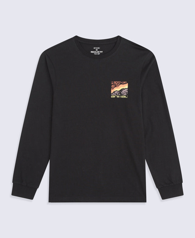 Tommy Mens Graphic Long Sleeve Tee - Jet Black