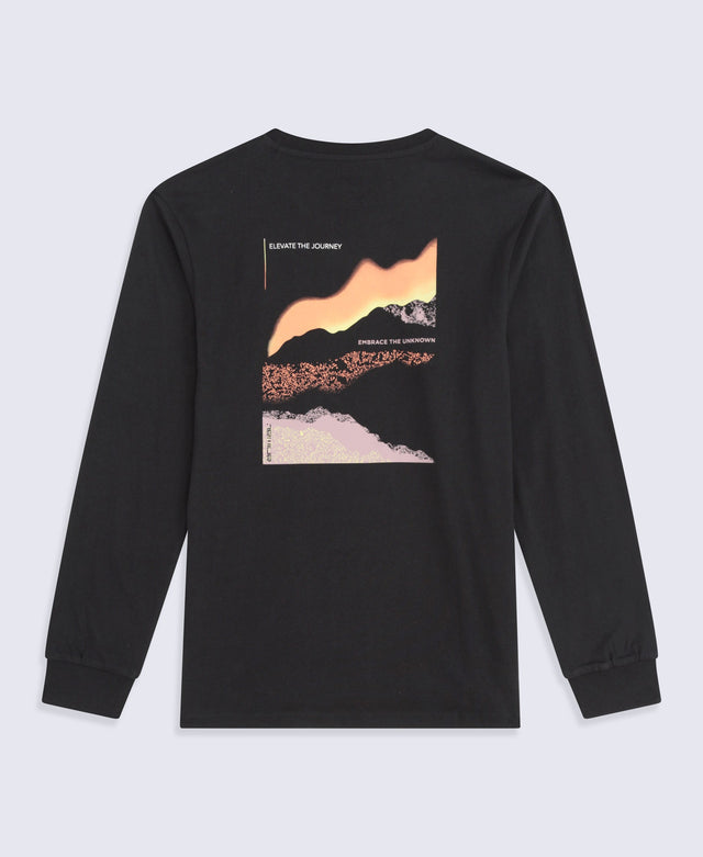 Tommy Mens Graphic Long Sleeve Tee - Jet Black