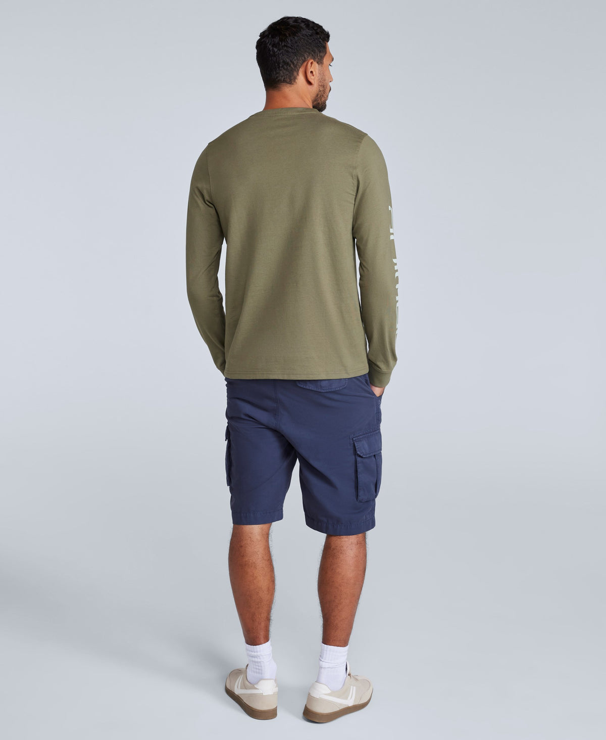 Tommy Mens Graphic Long Sleeve Tee - Khaki
