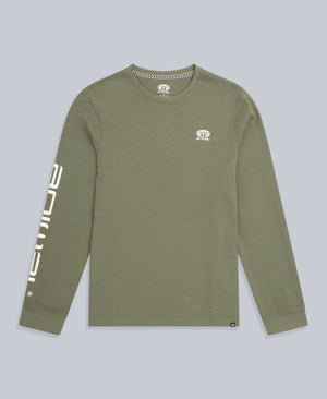 Tommy Mens Graphic Long Sleeve Tee - Khaki