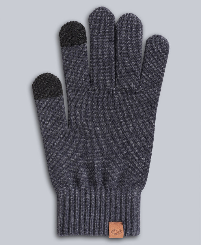 Charlie Mens Recycled Knitted Gloves - Charcoal